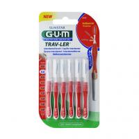 GUM TRAV-LER 0,8mm Kerze rot Interdental+6Kappen 6 St