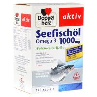 DOPPELHERZ Seefischöl Omega-3 1000 mg+Fols. Kaps. 120 Stück